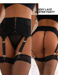 high waist gartered lace panties 5