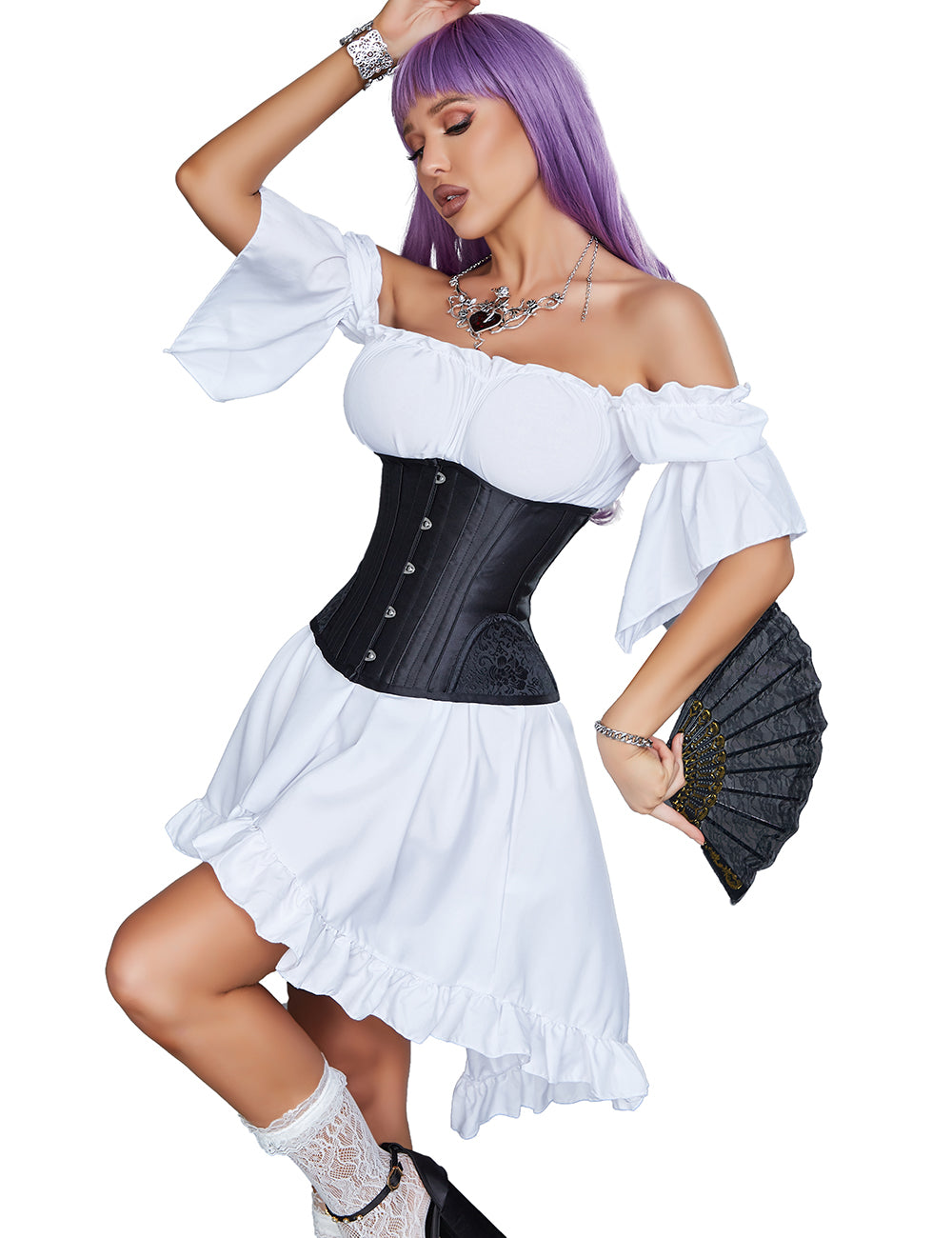 ohyeah woman satin corset jacquard underbust corset black corset with 14 pieces soft steel bones corsets body shaper