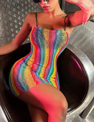 Fishnet Rainbow Mesh Sexy Bodystocking for Women