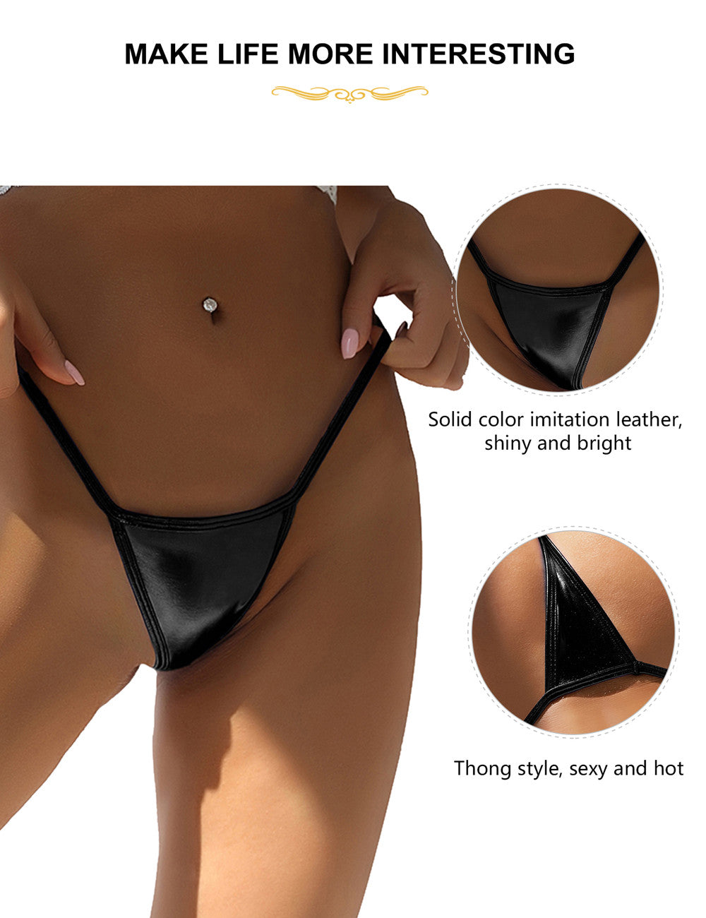 Sexy G-String Thongs Panties Underwear Low Rise T-Back Underpants