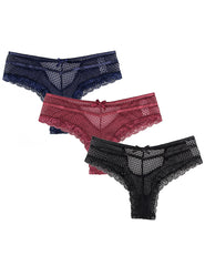 Women's Panties Lace Hollow Out Sheer Briefs