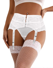 ohyeah Sexy Lace Suspender Garter Belt Panties for Women High Waist Plus Size Lingerie
