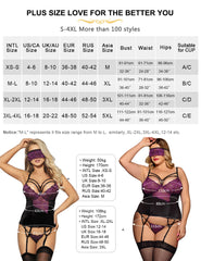 Plus Size Purple Lace Stitching Sexy Babydoll Lingerie With Suspenders