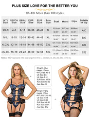 Plus Size Stitching Lace Underwired Babydoll Lingerie Set