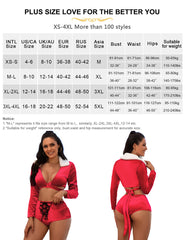 Sexy Plus Size Erotic Two Pieces Christmas Lingerie Sets