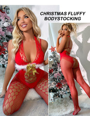 Women's Sexy Fishing Net Bodystocking Erotic Lingerie for Sex Christmas