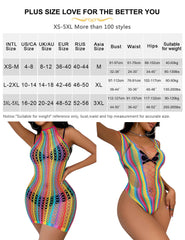 Fishnet Rainbow Bodystocking Mini Dress3