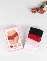 Womens Sexy Sheer Floral Lace Brief Panties 4 Packs