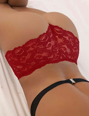 Womens Sexy Sheer Floral Lace Brief Panties red 3
