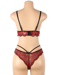 Floral Embroidery High Quality Bra And Panties Sexy Lingerie Set