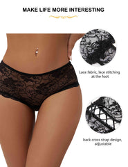 Sexy Sheer Lace Panties Women Underwear Crotch Open