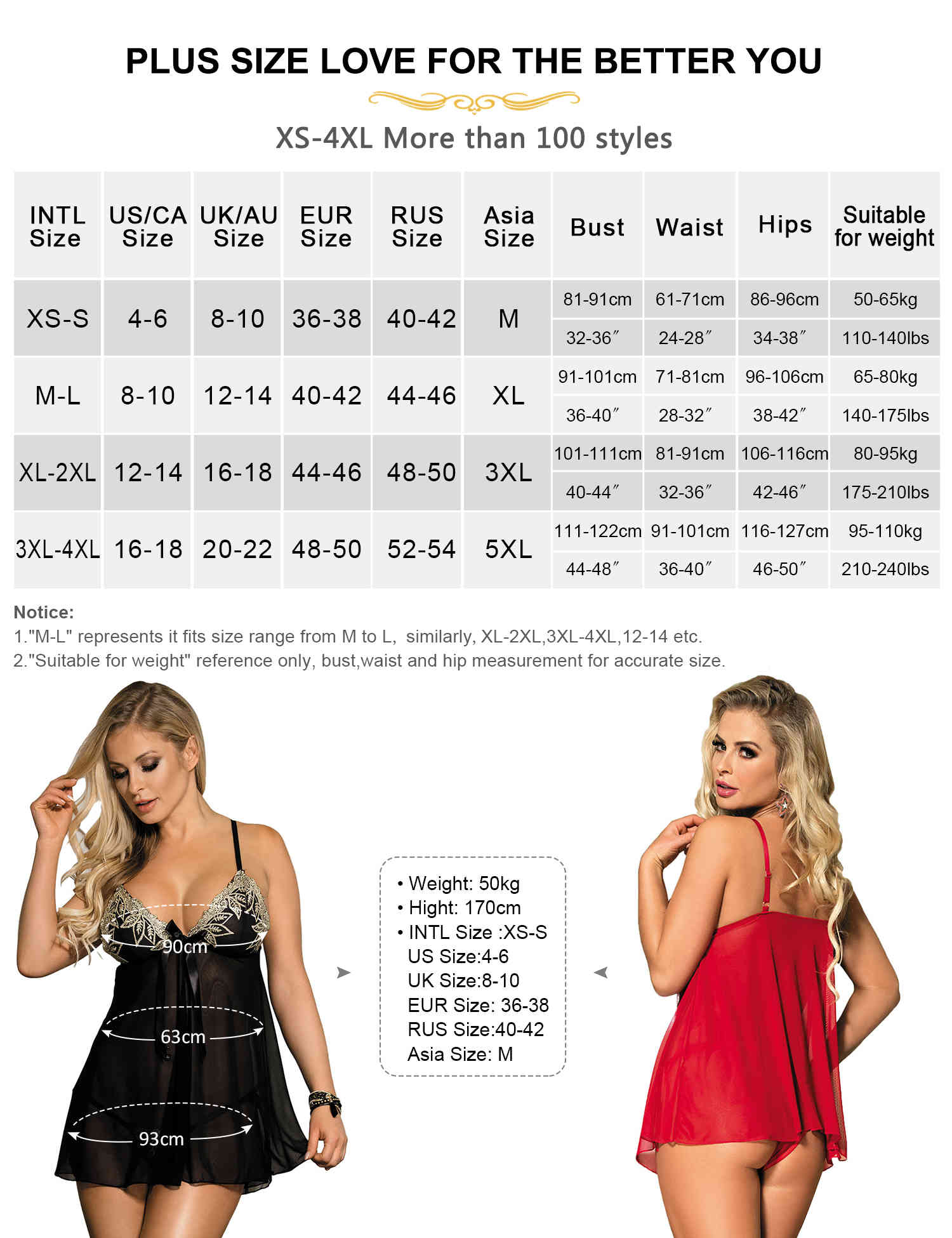 black lace up babydoll lingerie for women size chart