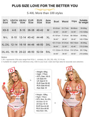 Sexy White Halter Nurse Costume 4 Pieces Set size chart